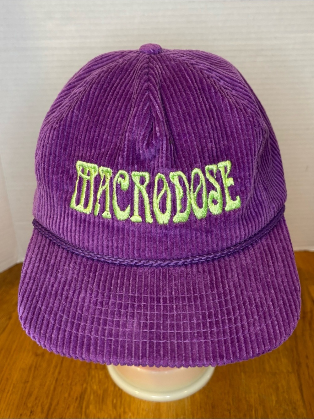 Snag Collective Vintage Retro Corduroy Macrodose Embroidered Hat Snapback Purple